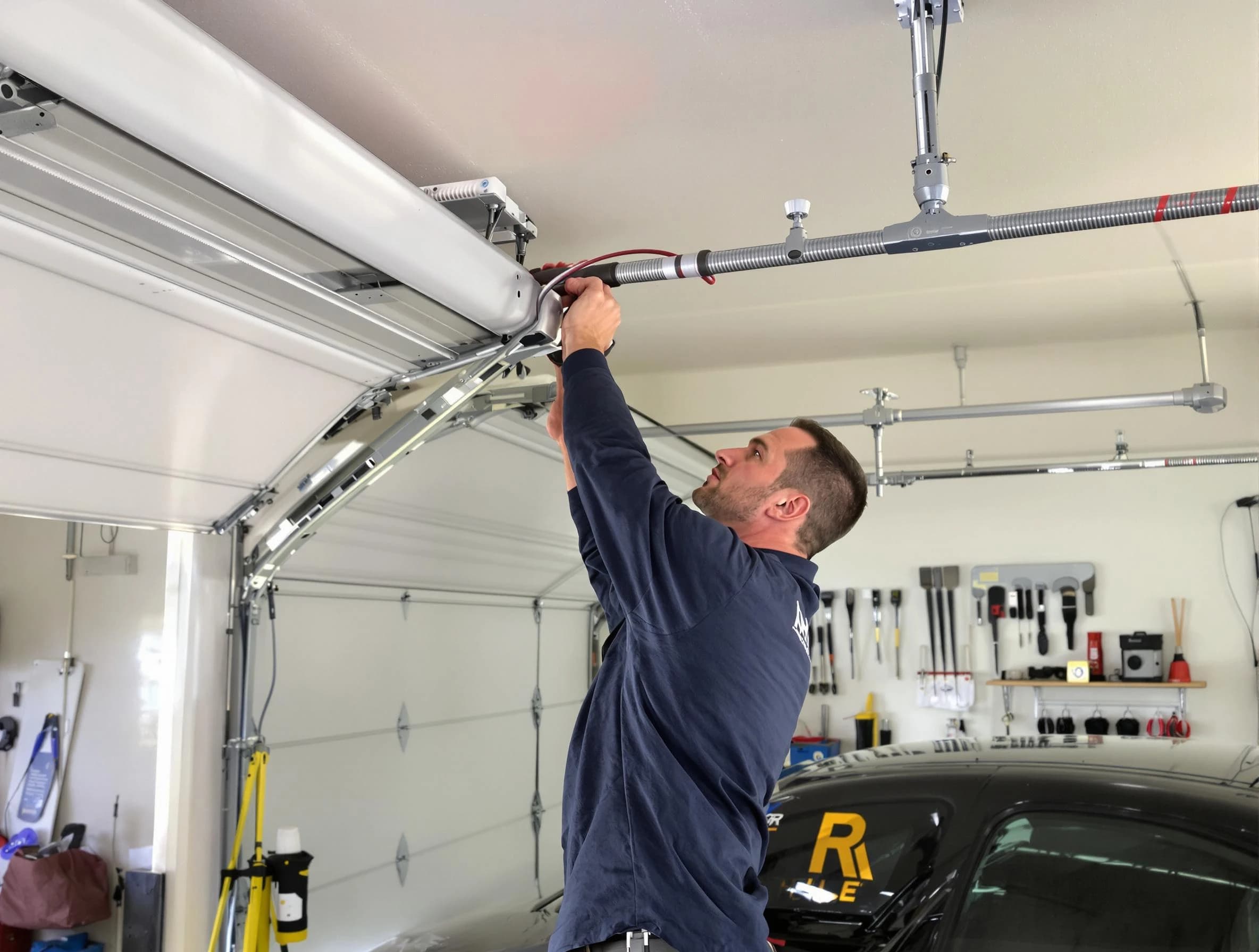 Monessen Garage Door Repair technician performing garage door cable repair in Monessen
