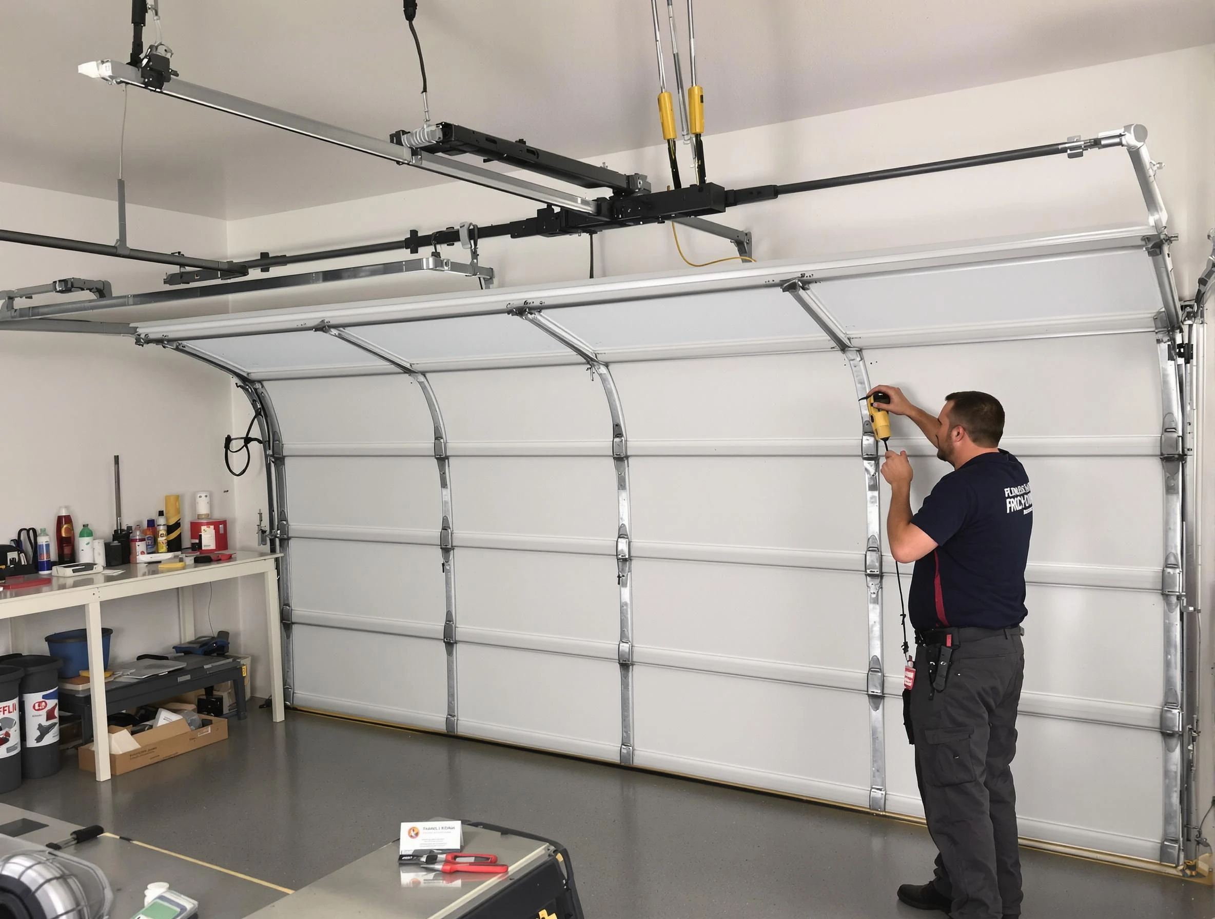 Monessen Garage Door Repair certified technician performing overhead door system repair in Monessen